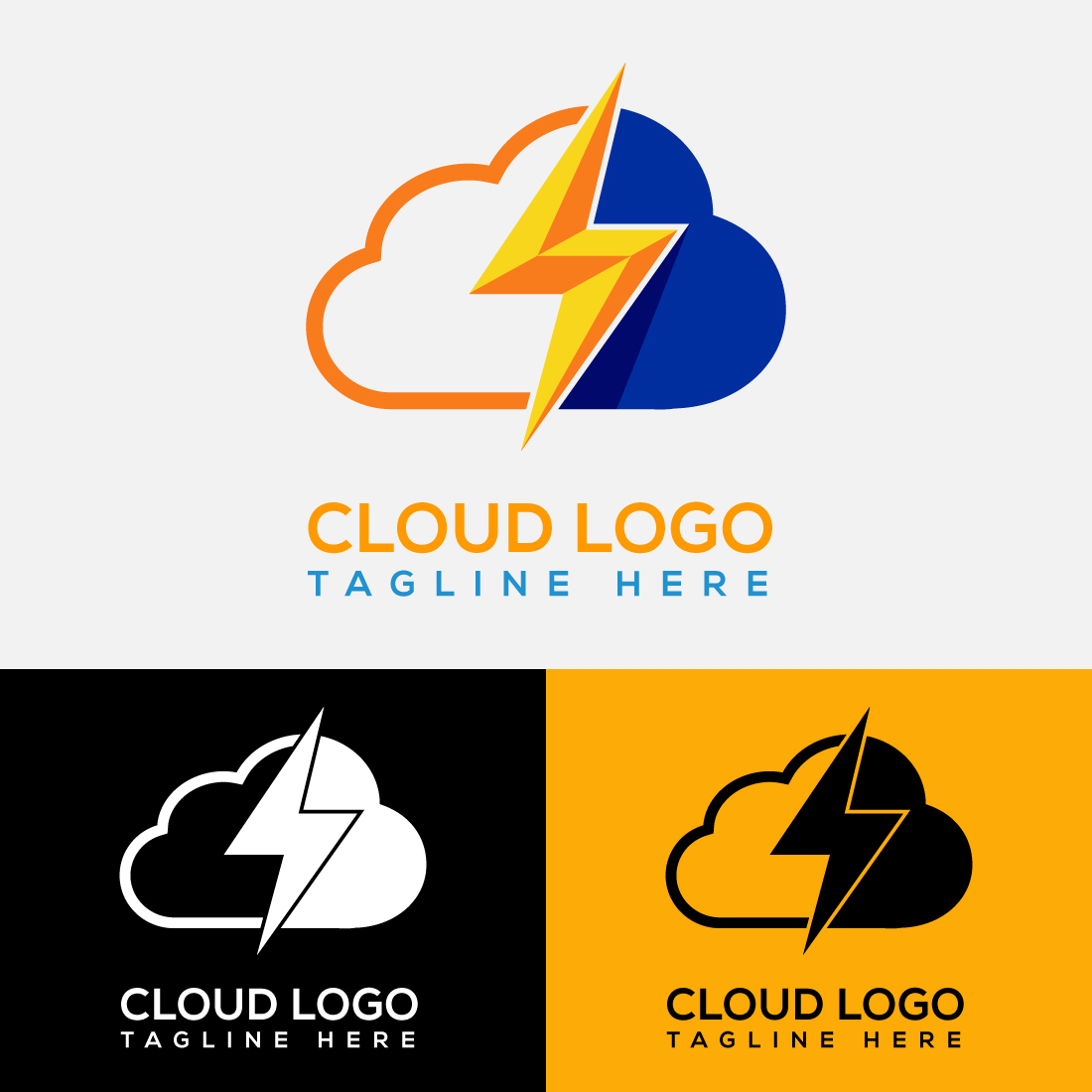 Modern Cloud Technology Vector Logo Design cover image.