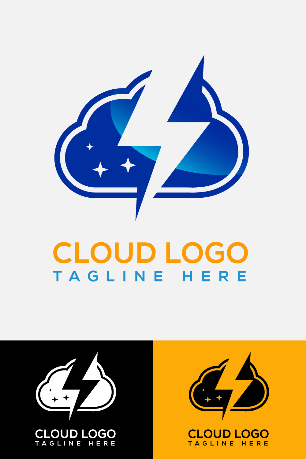 Cloud Provider Service Logo Design pinterest image.