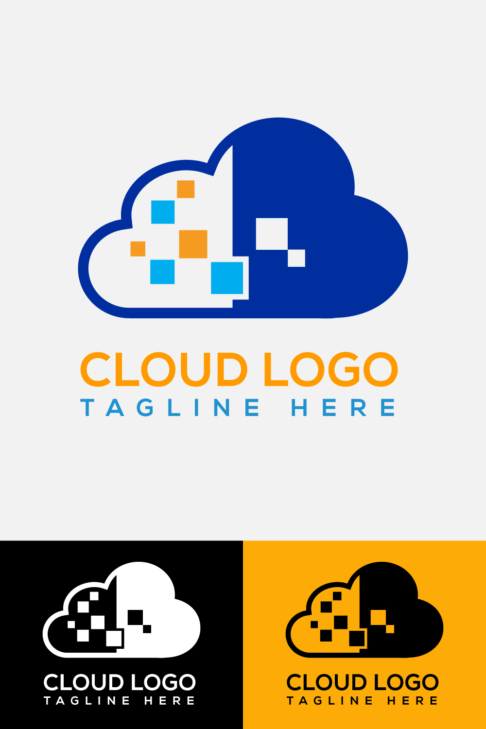 Colorful Provider Cloud Logo Design pinterest image.