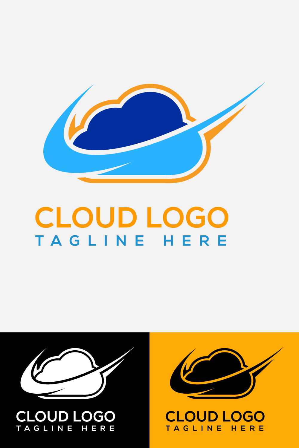 Technology Cloud Logo Design pinterest image.