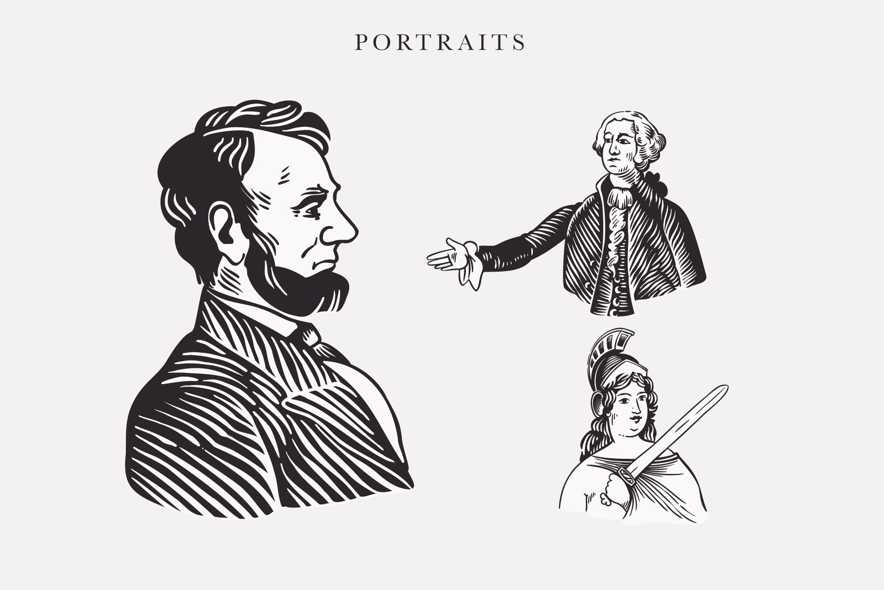 Three portraits of dads of USA.