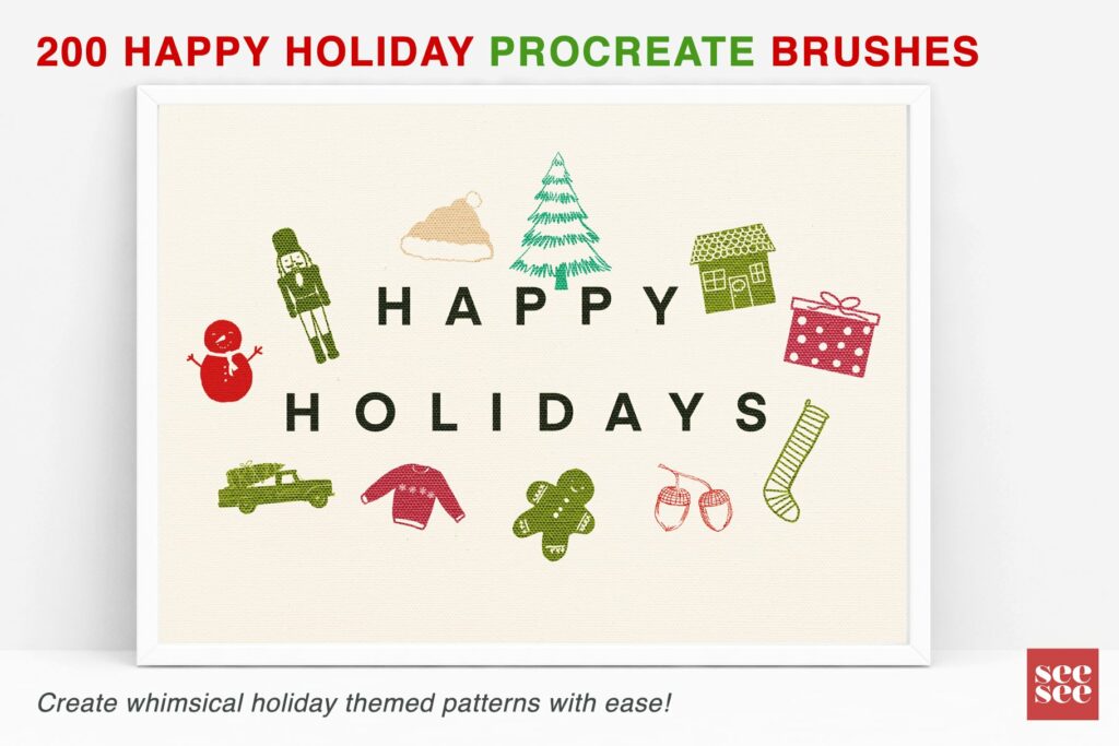 200 Happy Holiday Procreate Brushes – MasterBundles