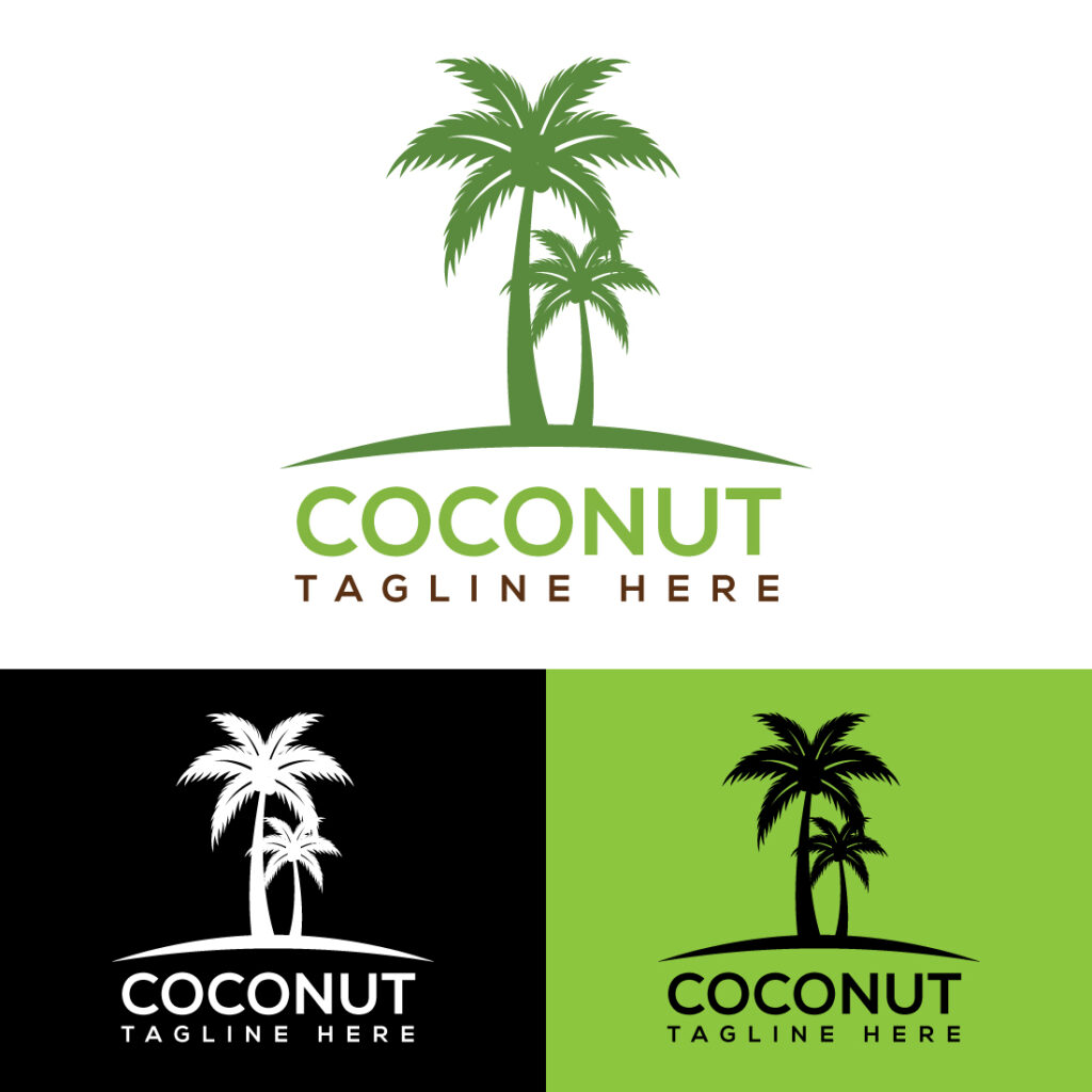 Coconut Tree Logo Design - MasterBundles