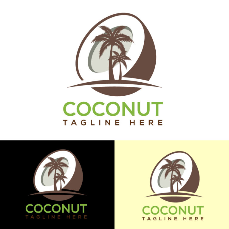 Nature Coconut Logo Design - MasterBundles