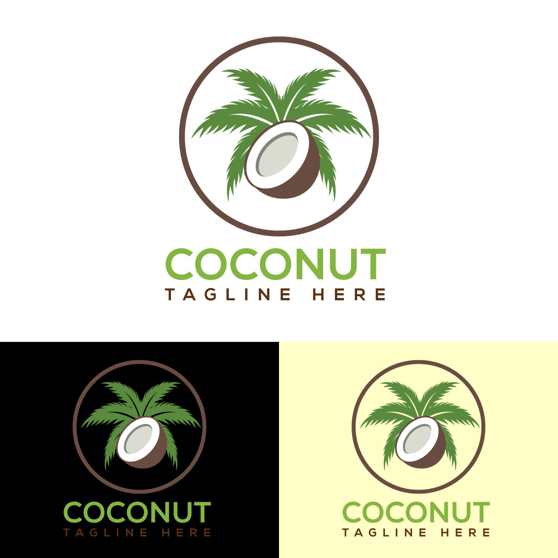 Coconut Beverage Logo Vector Design cover image.