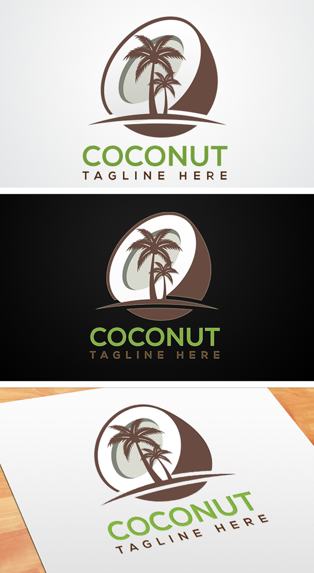Nature Coconut Logo Design - MasterBundles