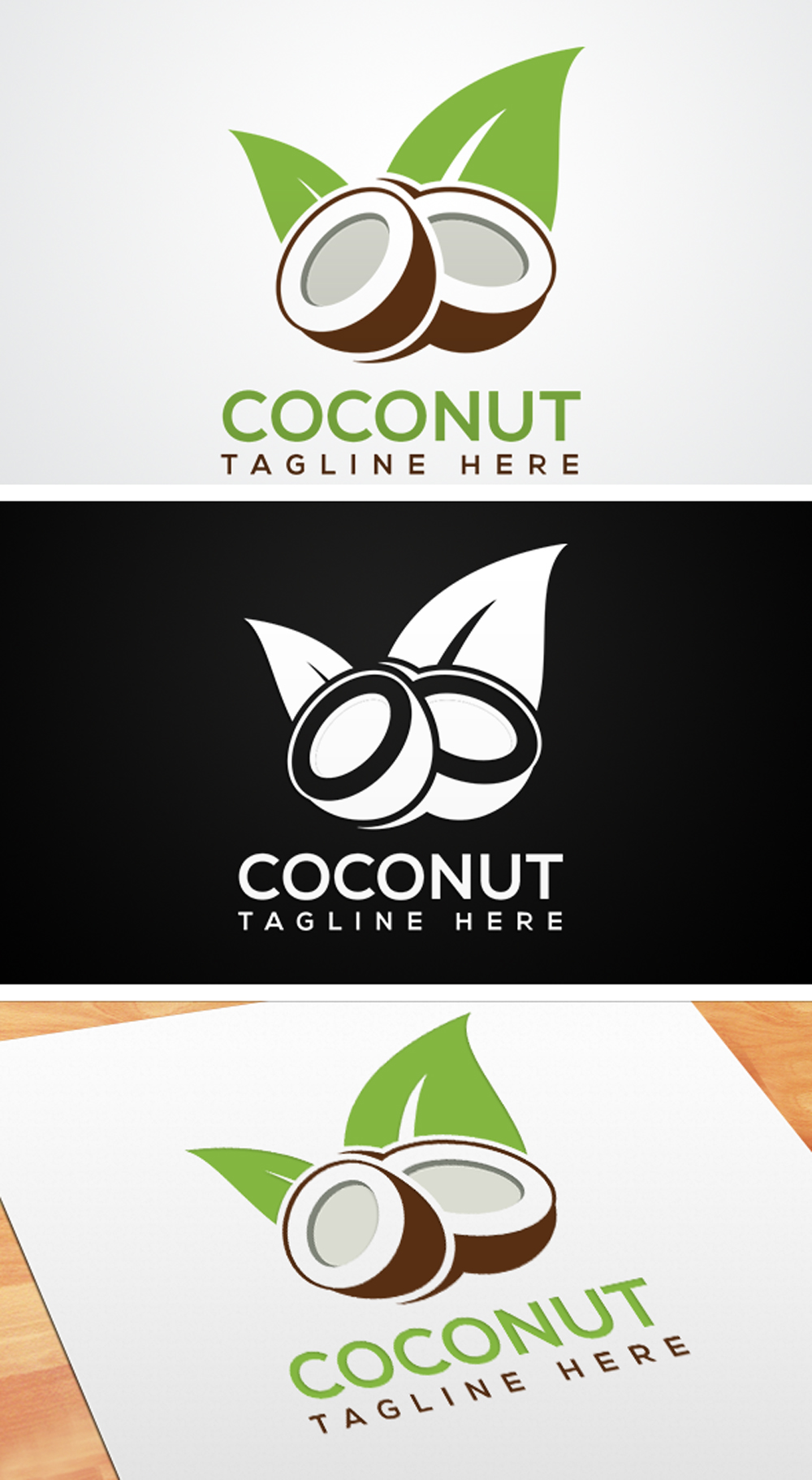 Creative modern coconut with leaves sign logo design template 5376109  Vector Art at Vecteezy