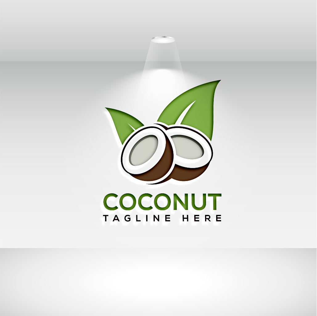 Coconut Drink Logo Design Template preview image.