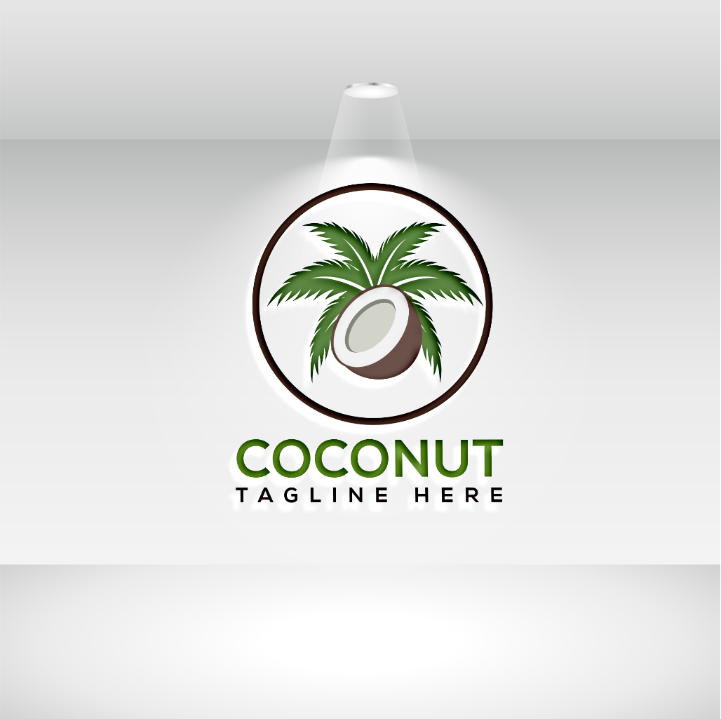 Coconut Beverage Logo Vector Design preview image.