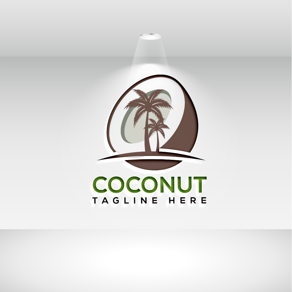 Stylish Coconut Logo Design preview image.