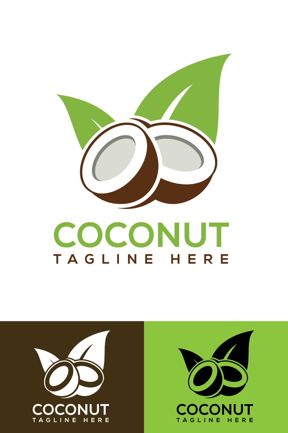 Coconut Drink Logo Design Template pinterest image.