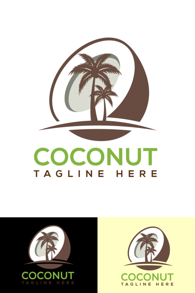 Nature Coconut Logo Design - MasterBundles