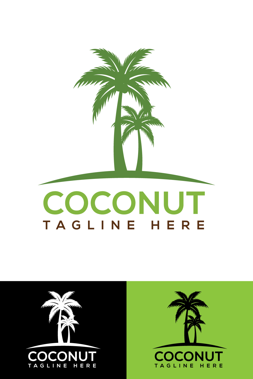Coconut Tree Logo Design pinterest image.