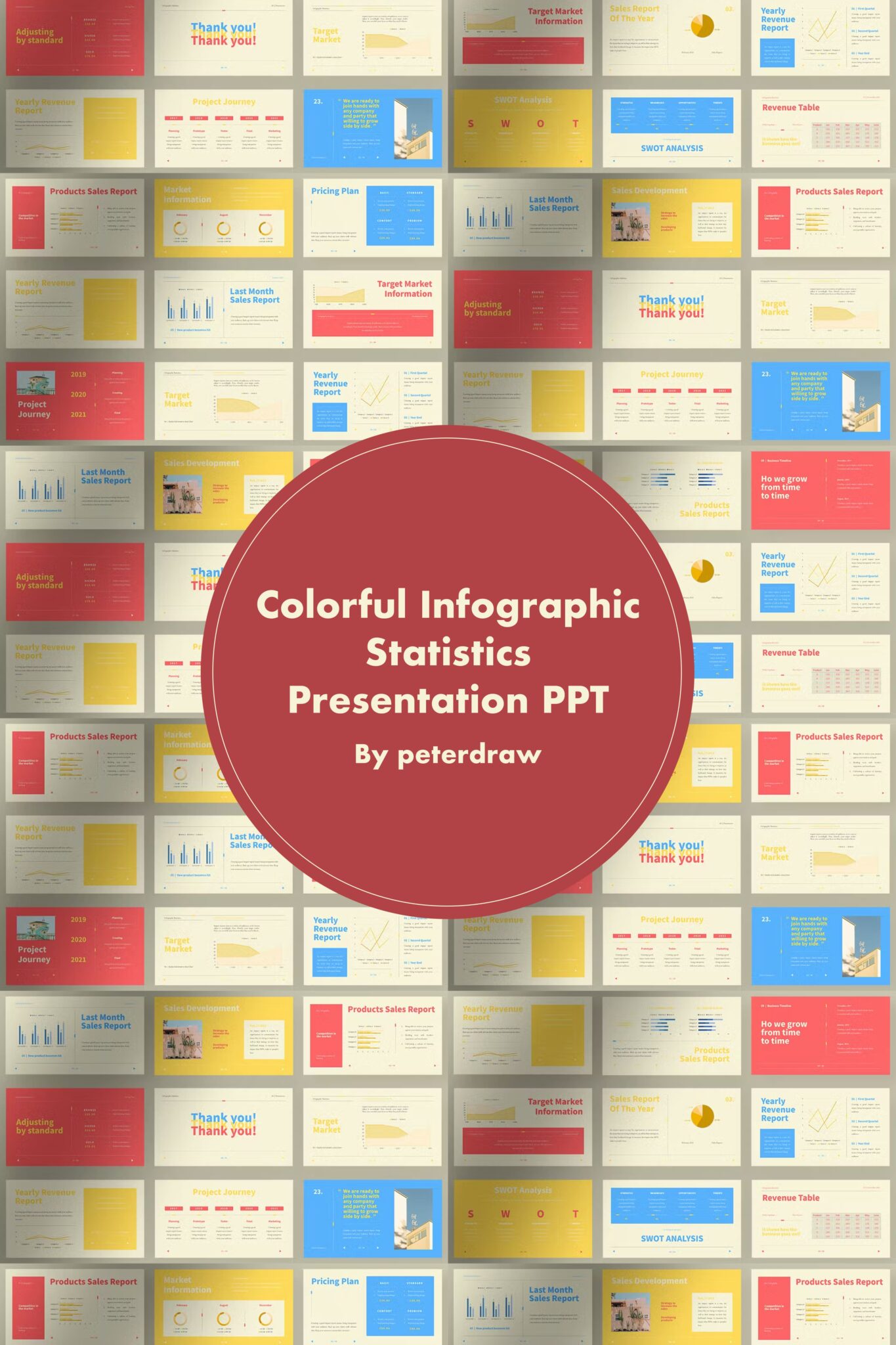 Colorful Infographic Statistics Presentation PPT – MasterBundles