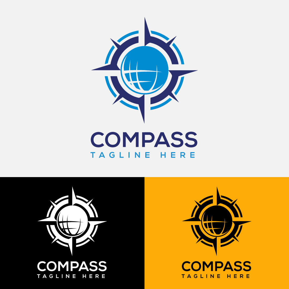 Set of images of gorgeous compass logos.