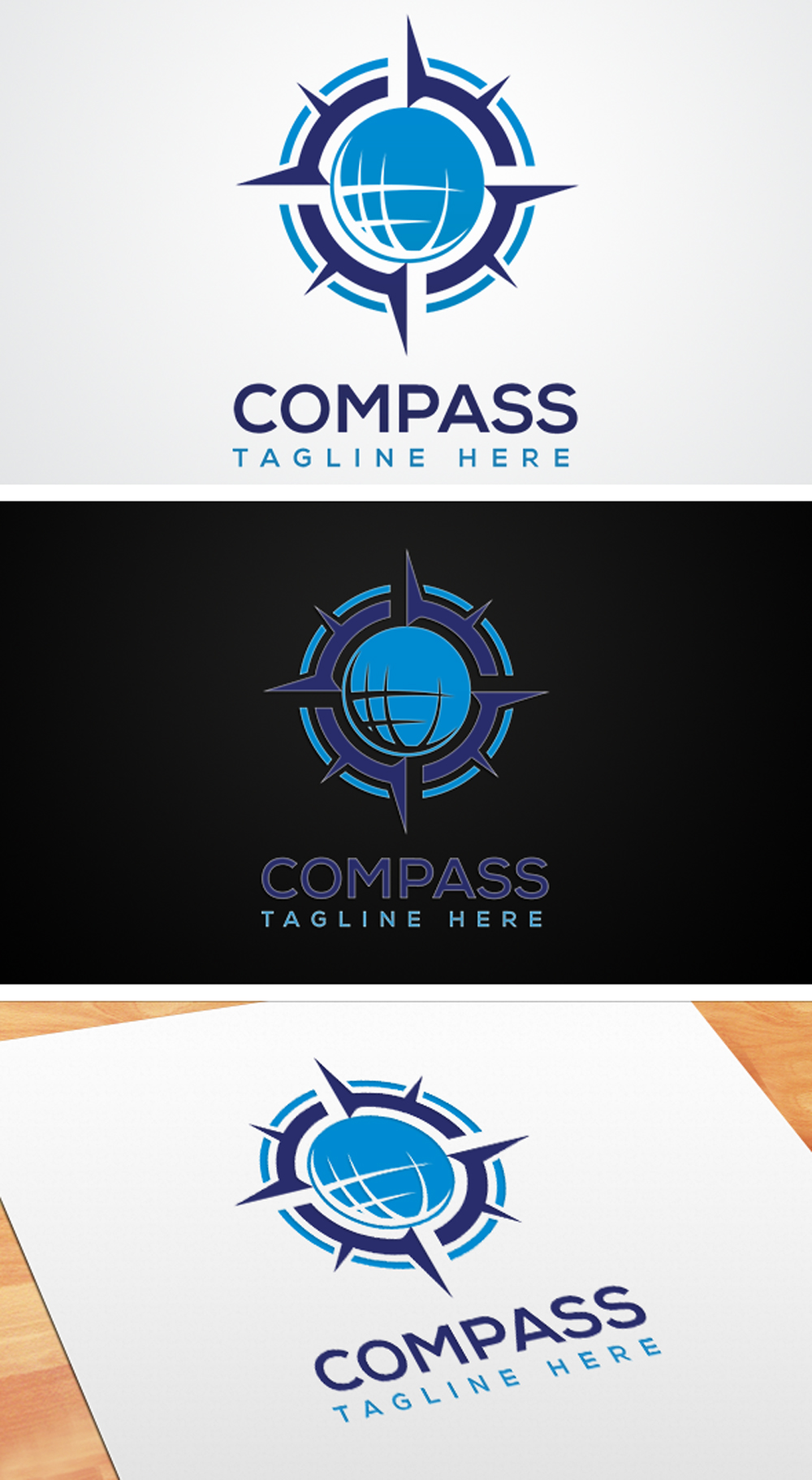 Collection of images of marvelous compass logos.