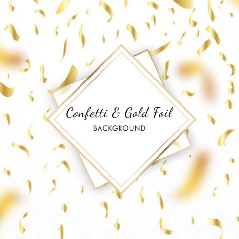 Confetti and Gold Foil Background.