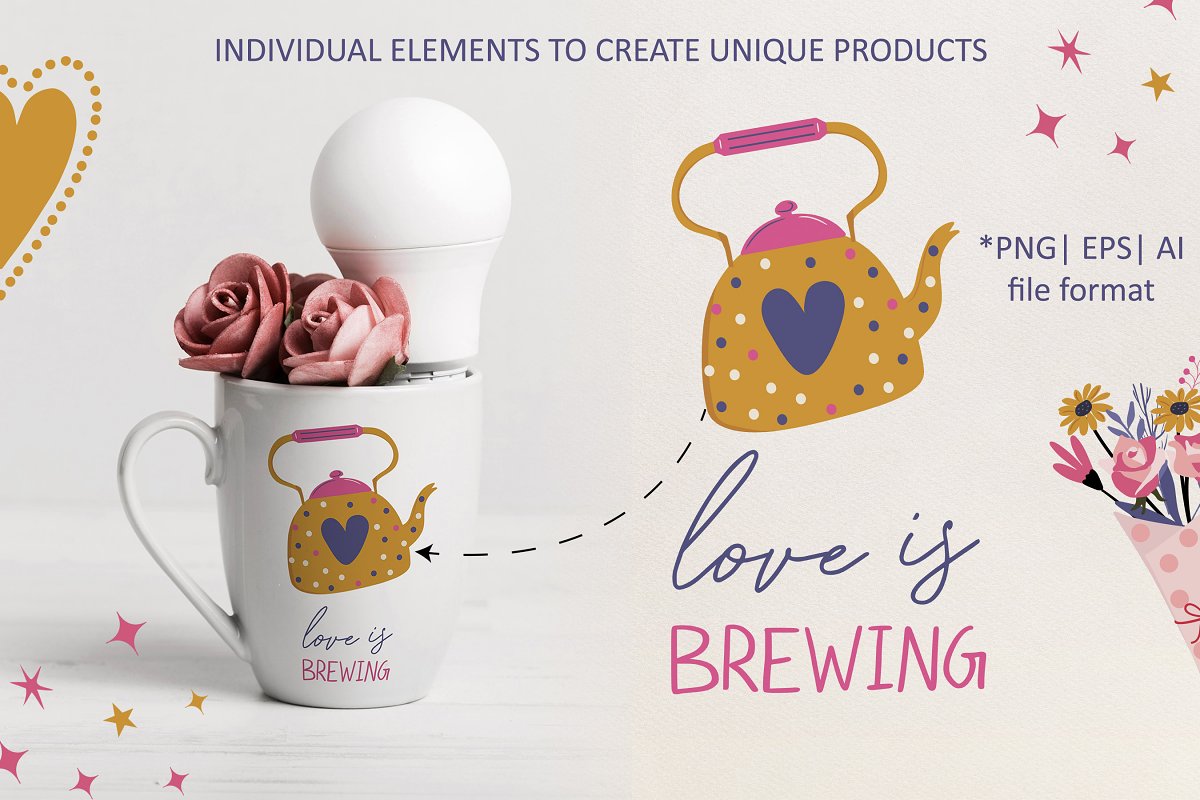 Use individual elements to create unique products.