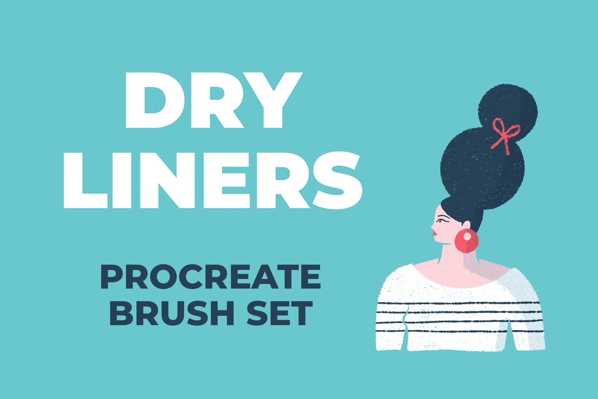 Cover image of Dry Liners Procreate Brush Set.