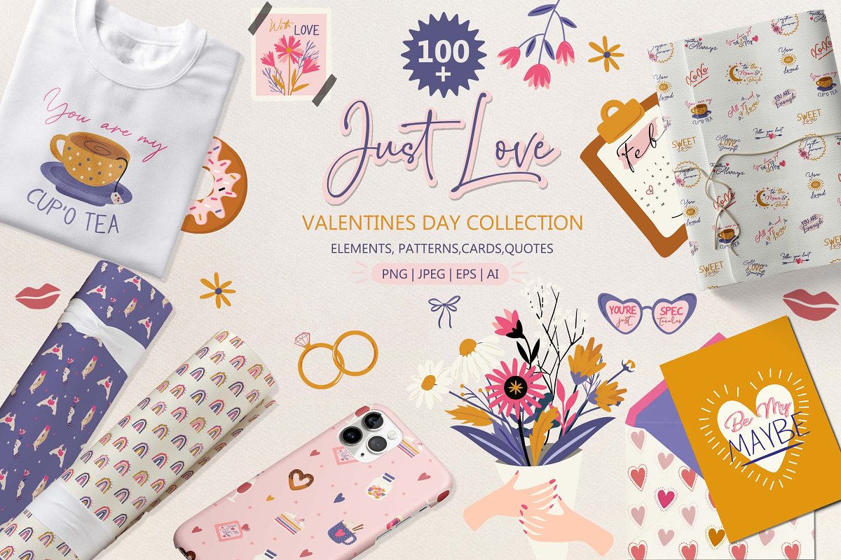 Cover image of Valentines Day Graphic Collection.