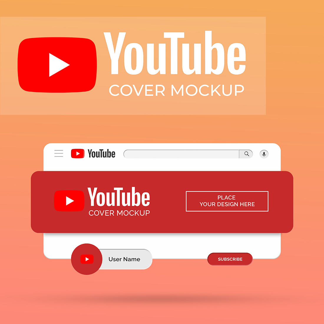 YouTube Covers Mockup Set cover image.