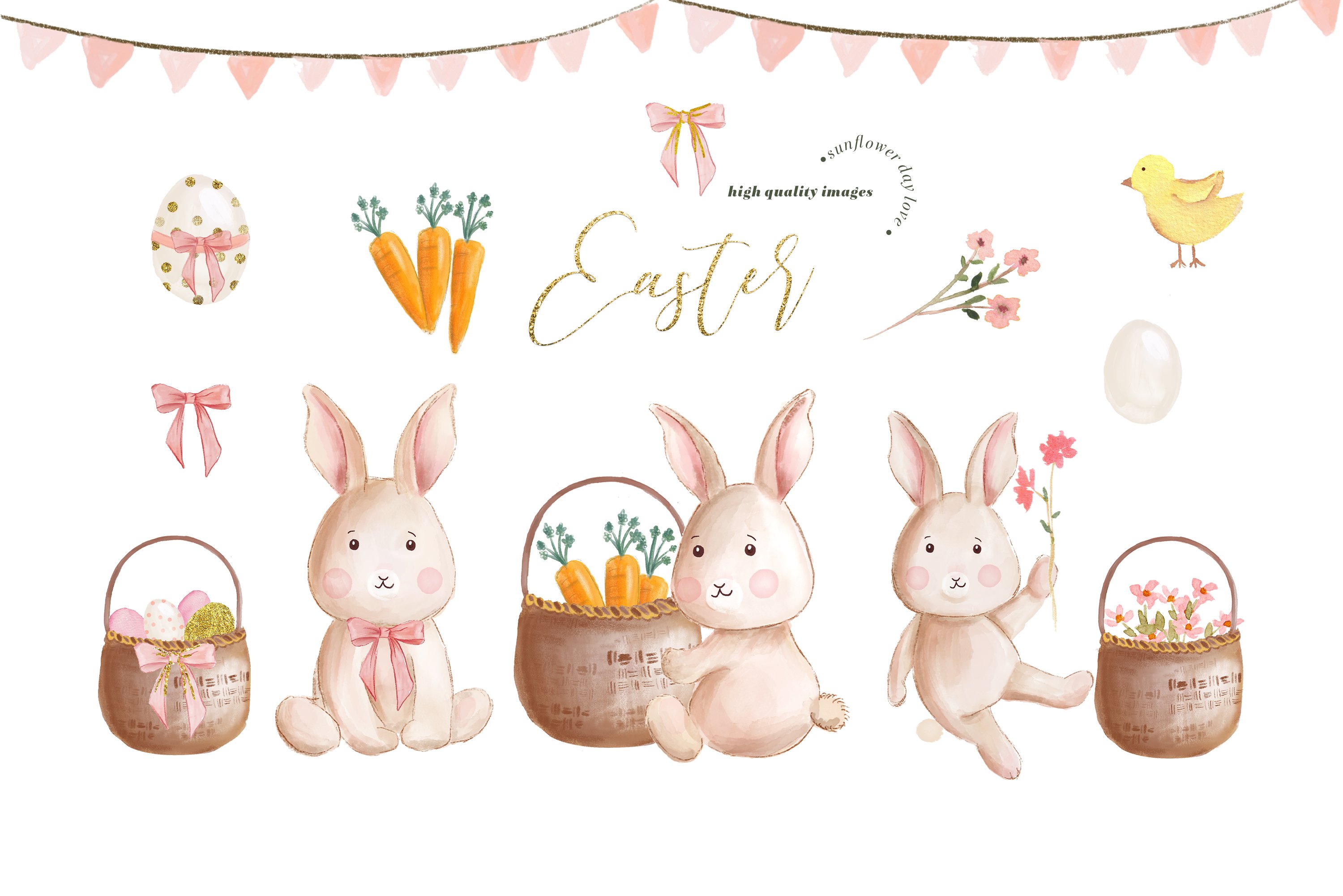Pastel Easter bunnies for you.
