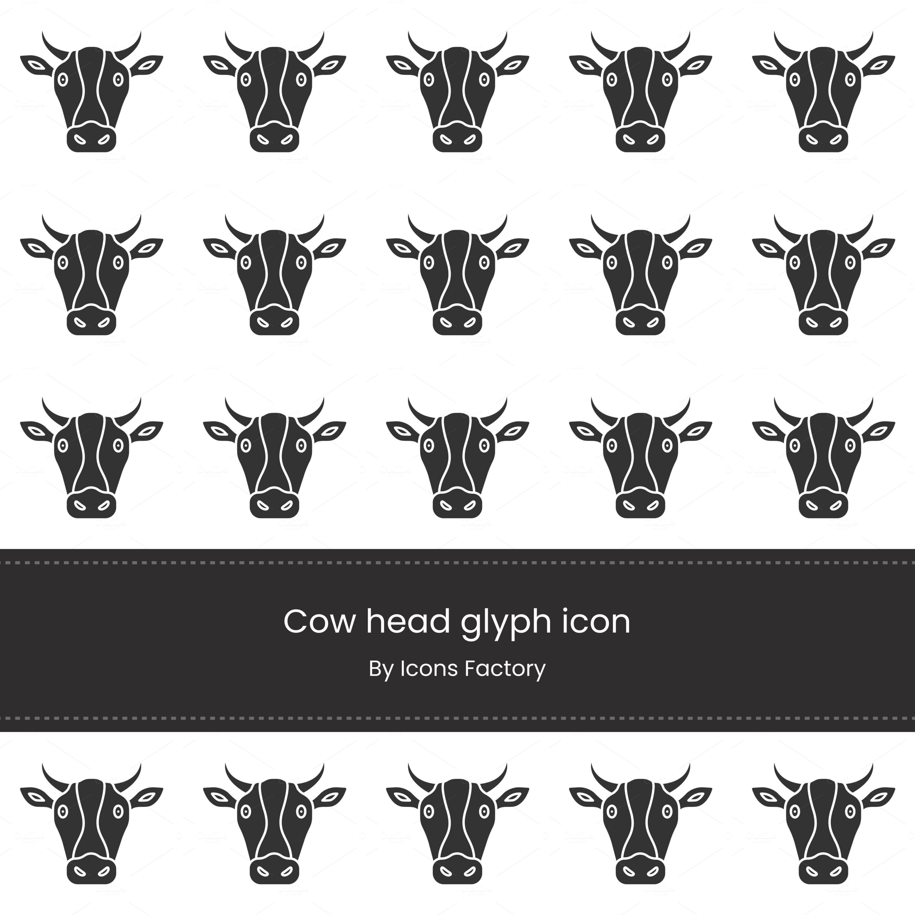 Cow head glyph icon.