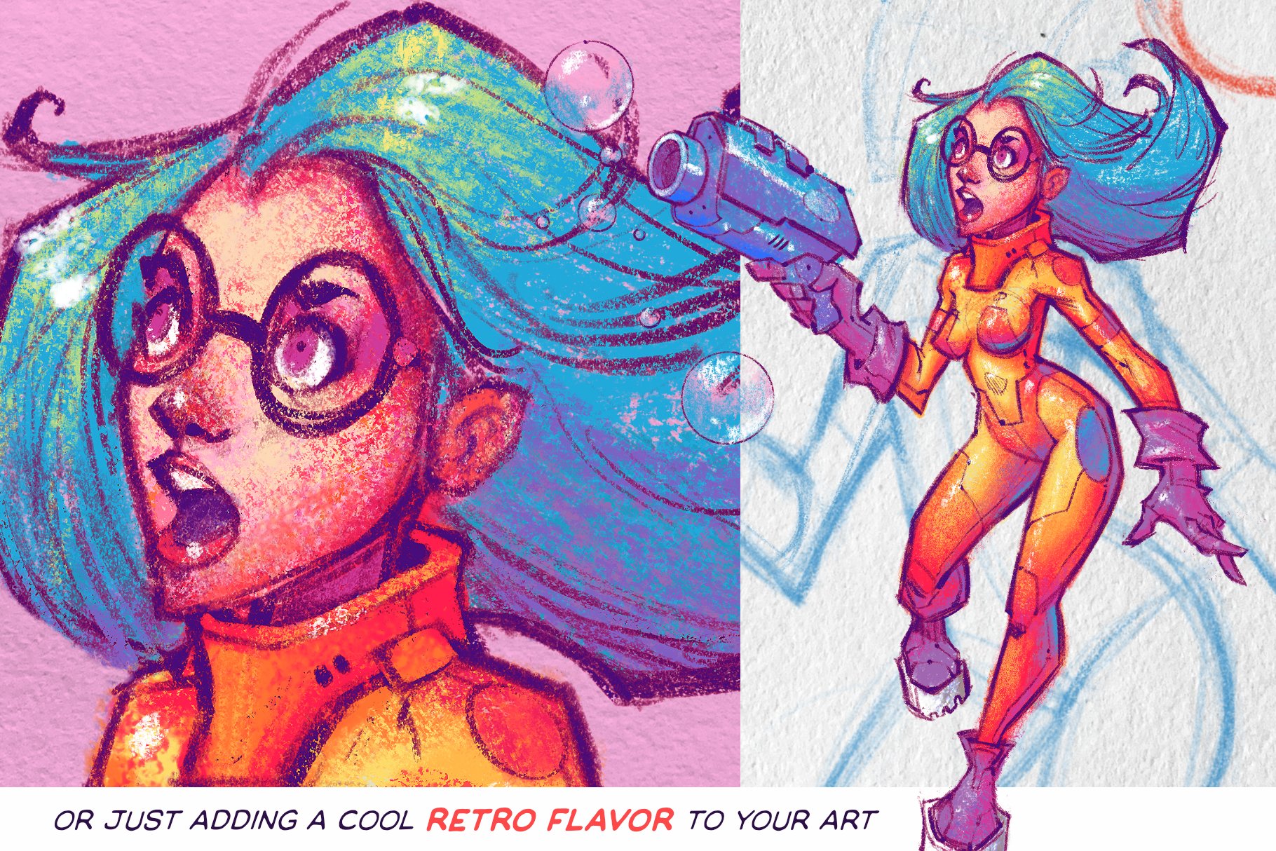 Add some retro flavor to your art.