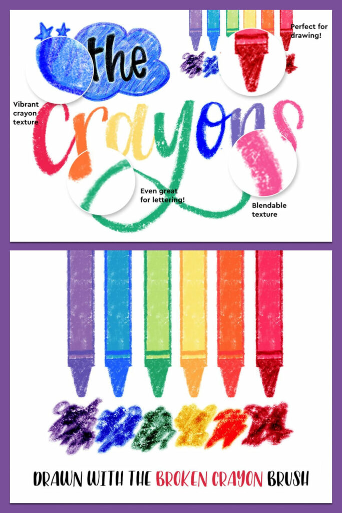 Crayon Procreate Brushes MasterBundles