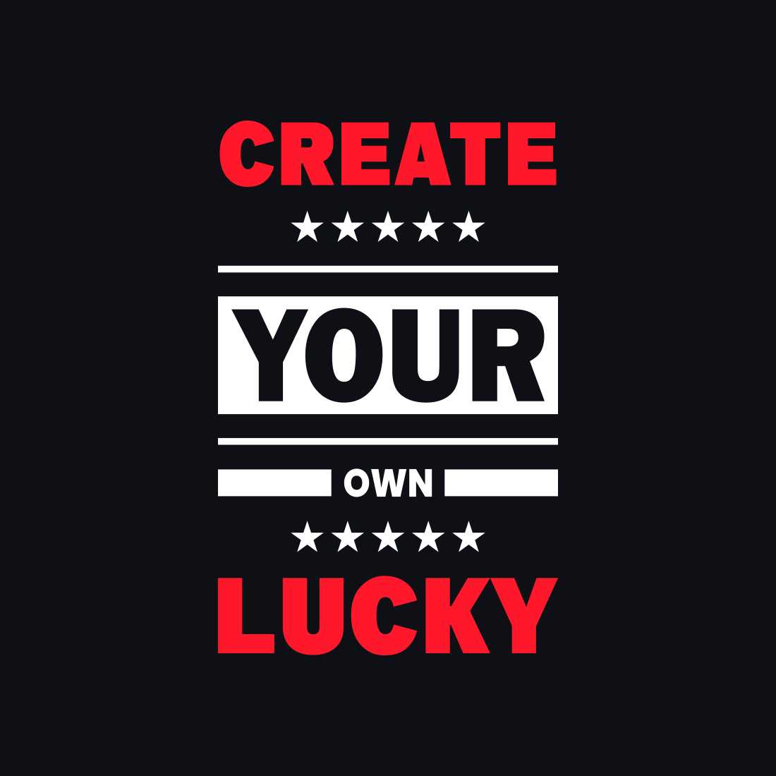 Create Your Own Lucky Typography T-Shirt Design presentation.