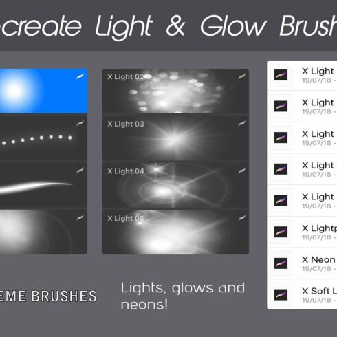 Procreate Light Brushes Bundle Masterbundles