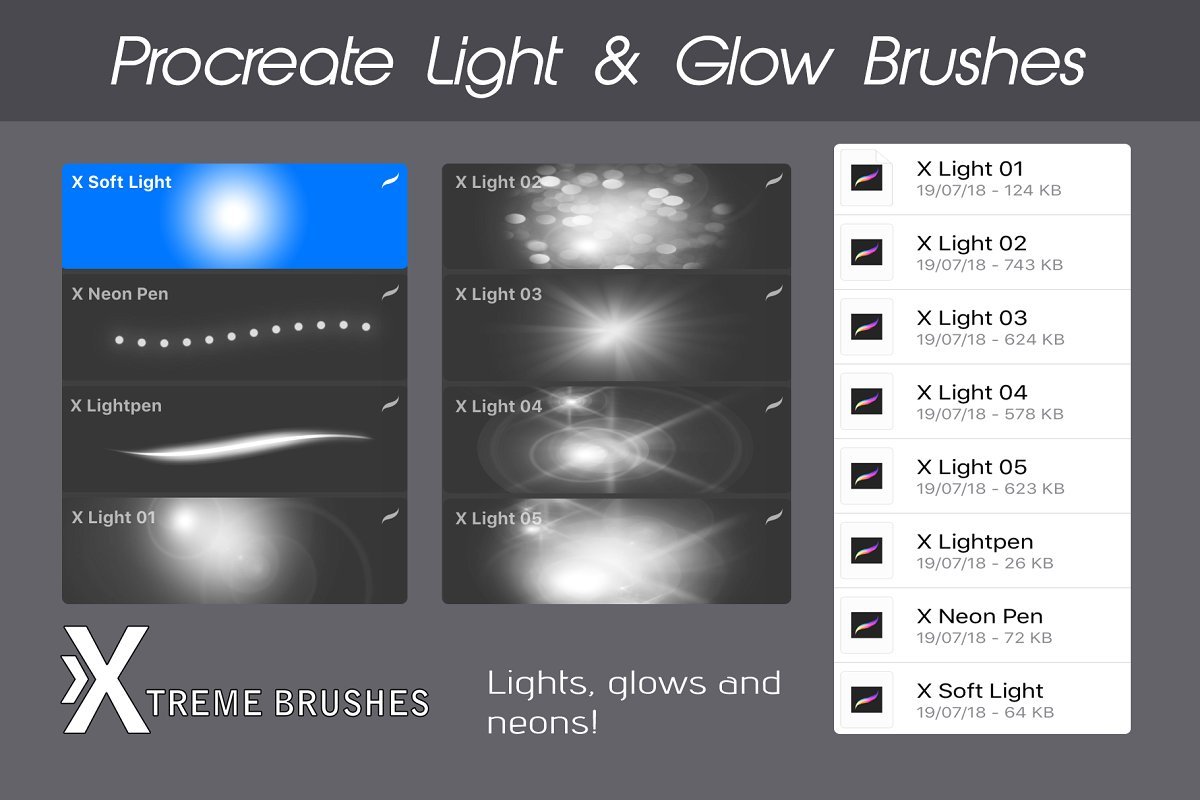 Use these procreate light & glow brushes for your painting.