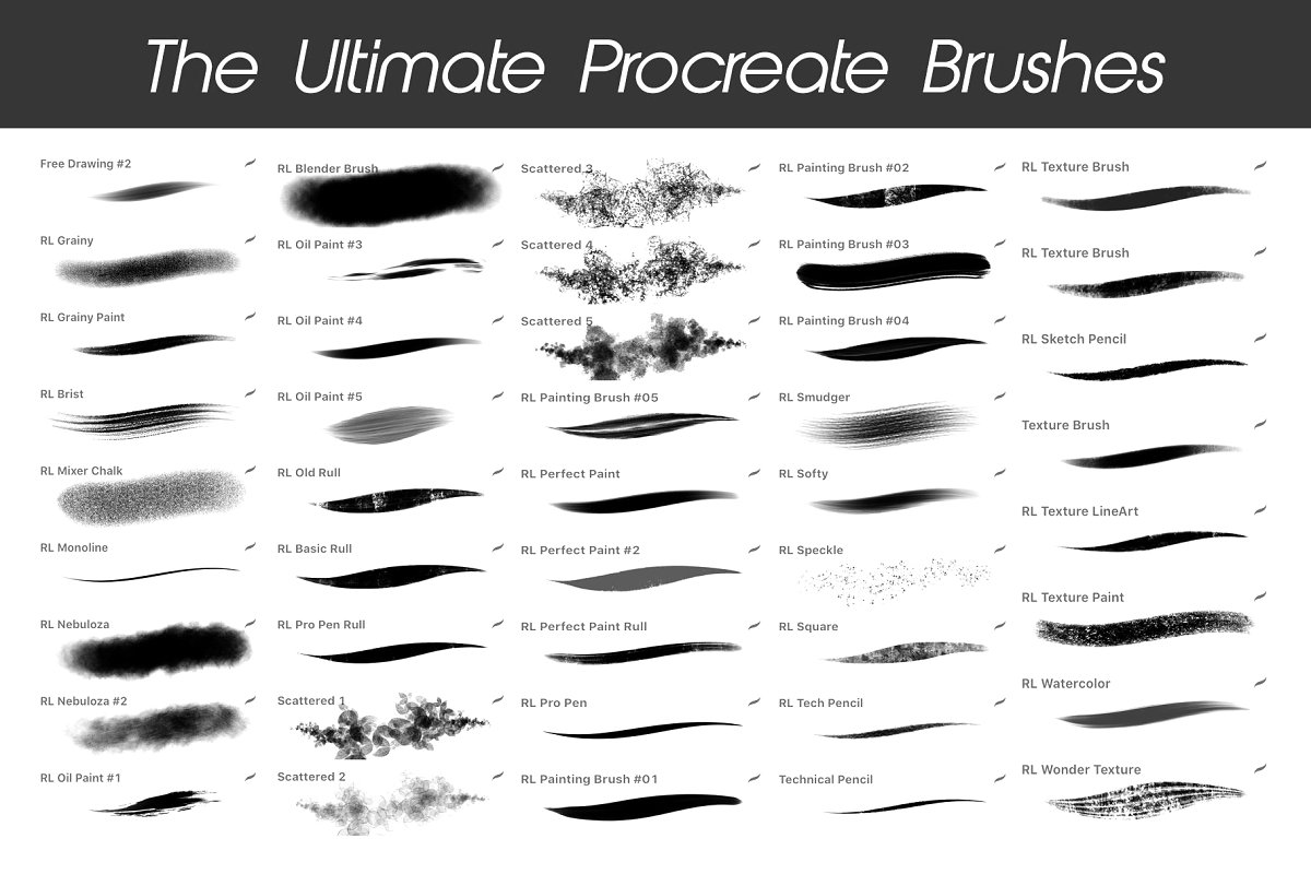 The Ultimate Procreate Brushpack created by Extreme Brushes.