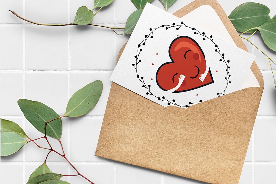 Cute valentine heart card design.
