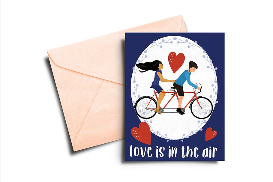 Love couple for card design.