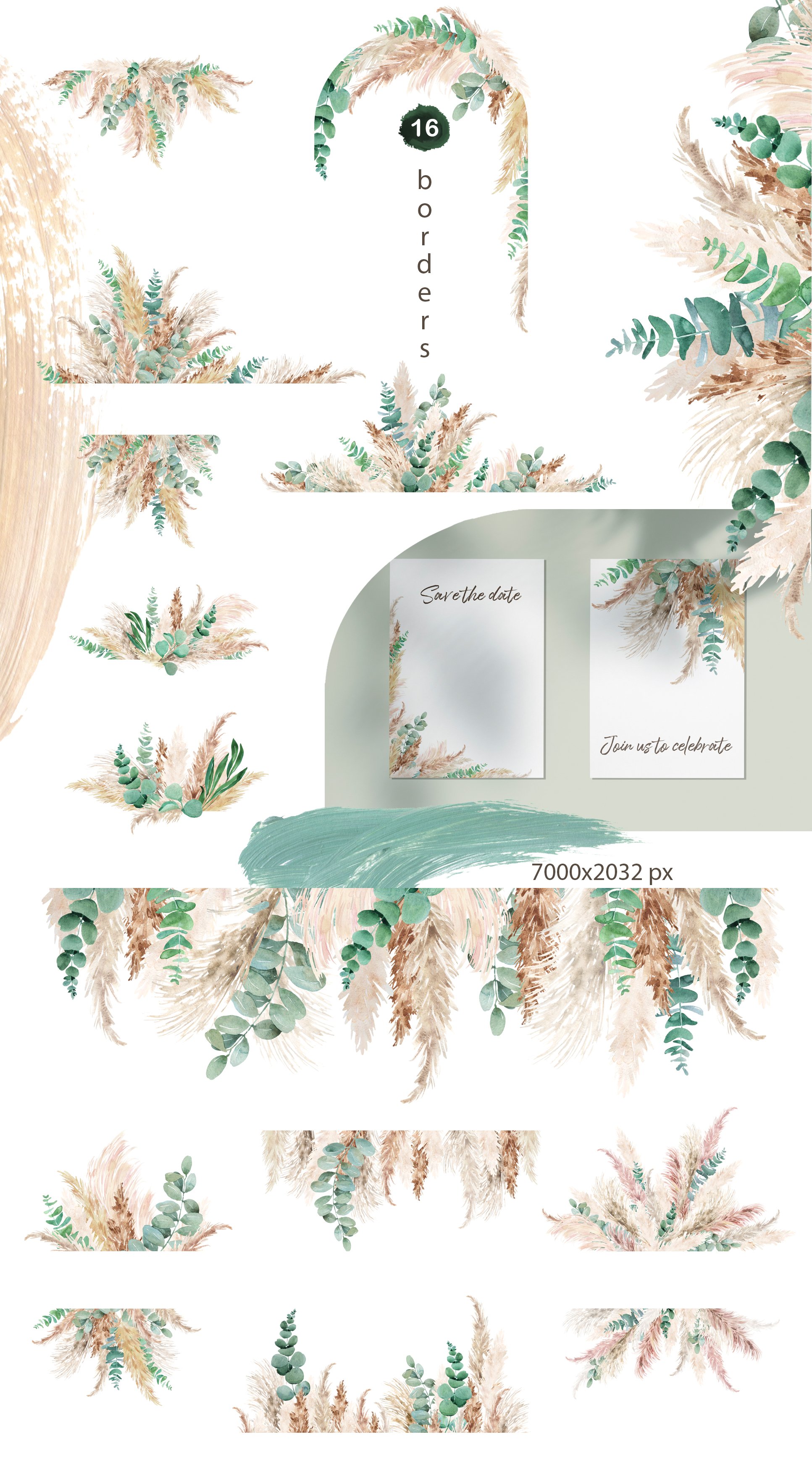 Creative pampas grass illustration.