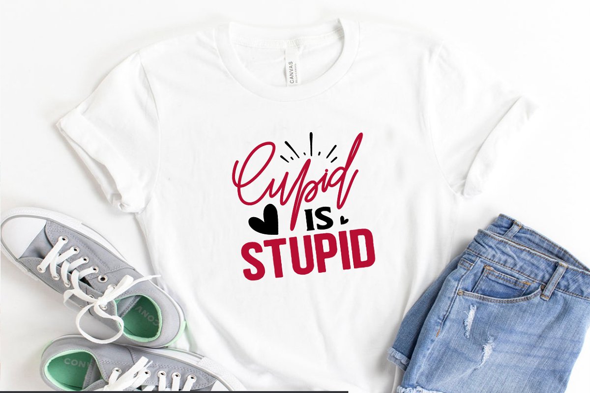 Cupid is stupid - t-shirt design.