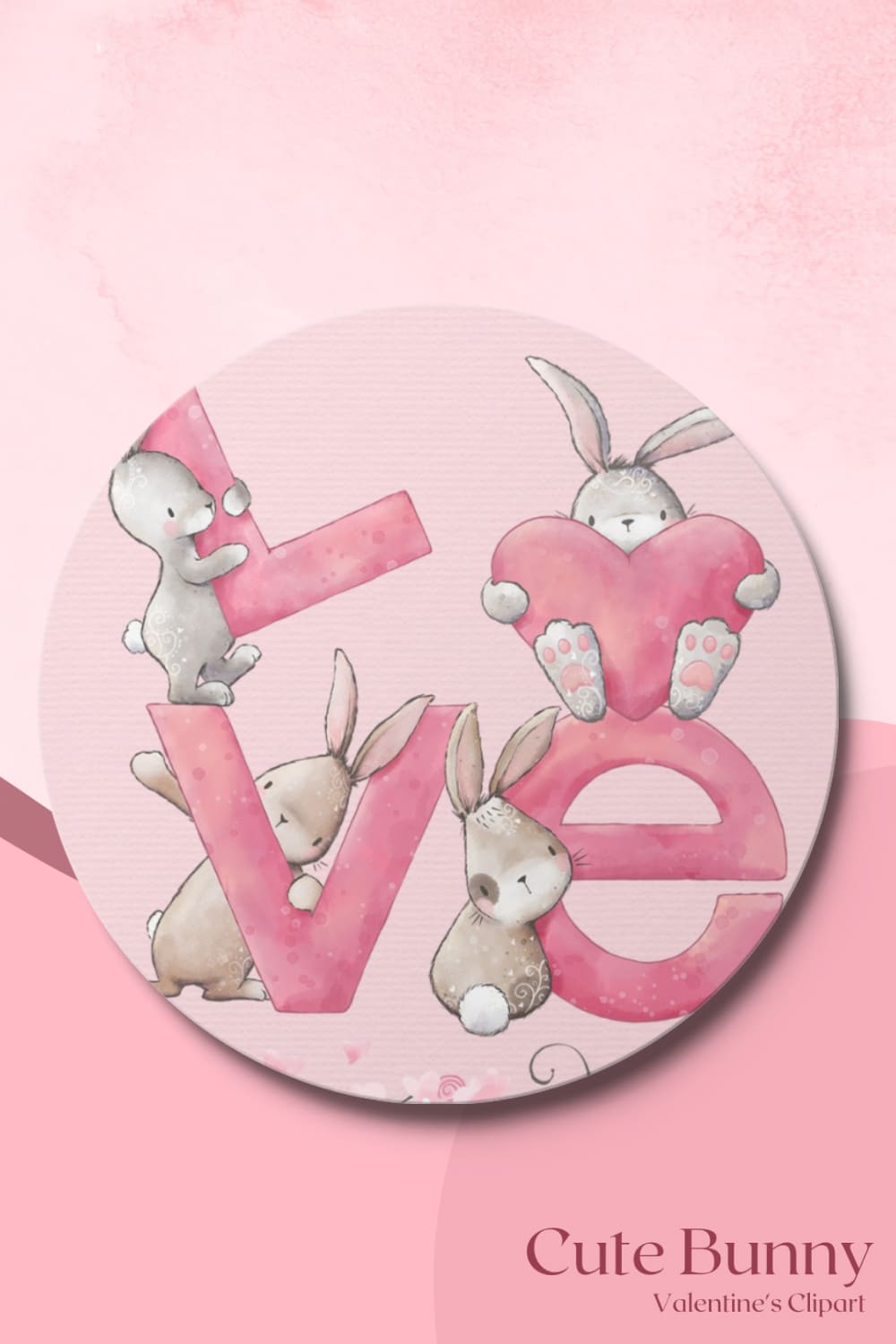 Cute Bunny Valentine's Clipart - Pinterest.