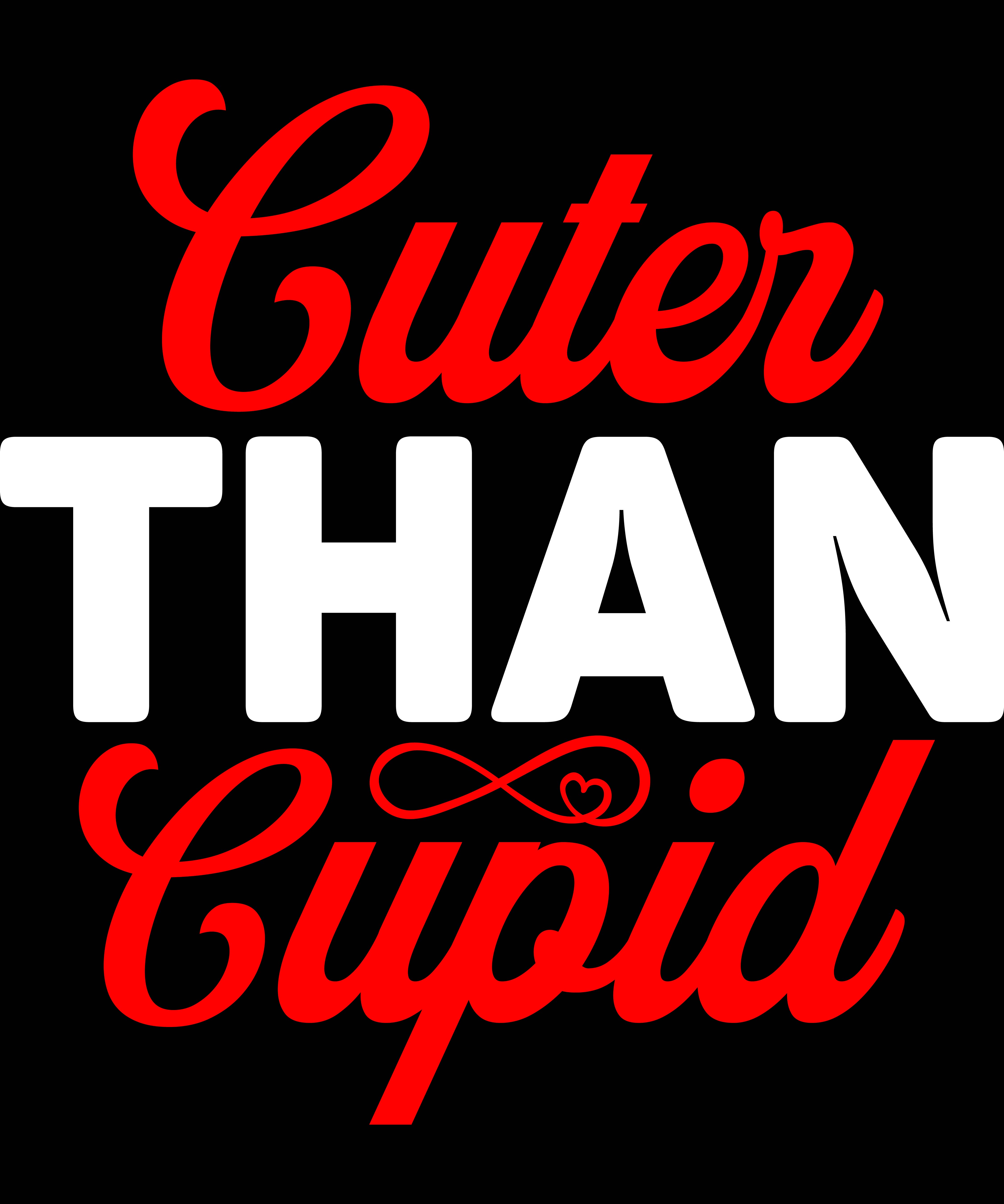 Cuter than cupid - quote for t-shirt design.