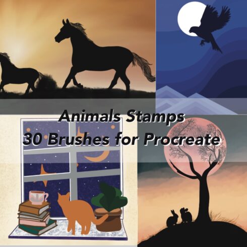 Animals Stamps 30 Brushes for Procreate - main image preview.