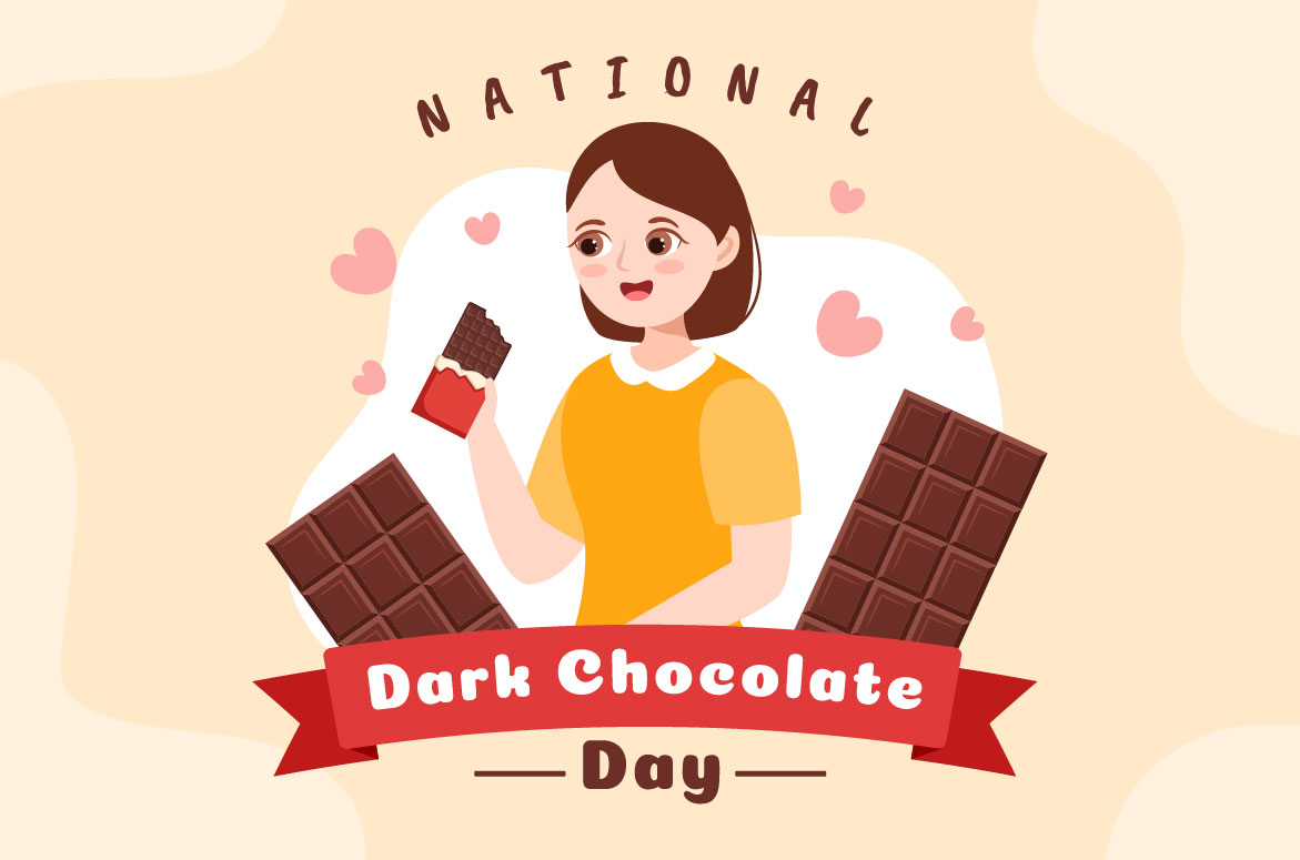 Cartoon Dark Chocolate National Day Graphics preview image.