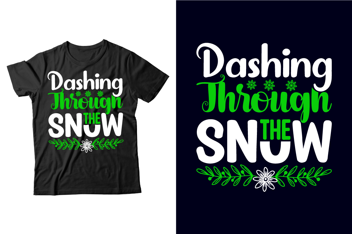 Dashing through the snow - t-shirt design.