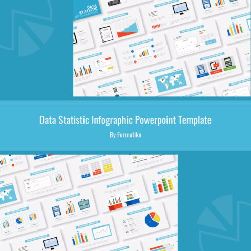 Data Statistic Infographic Powerpoint Template - main image preview.