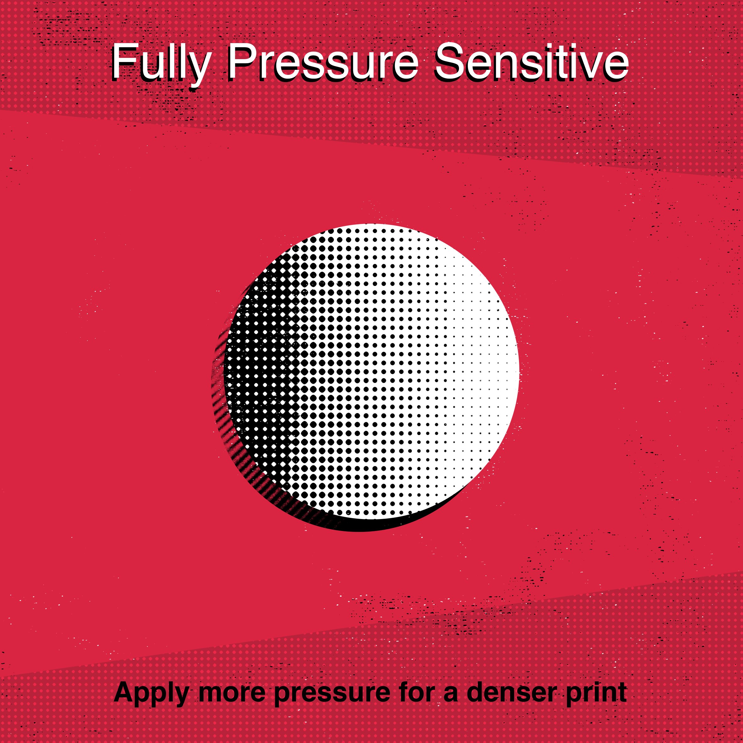 Bright red background with the fully pressure sensitive.
