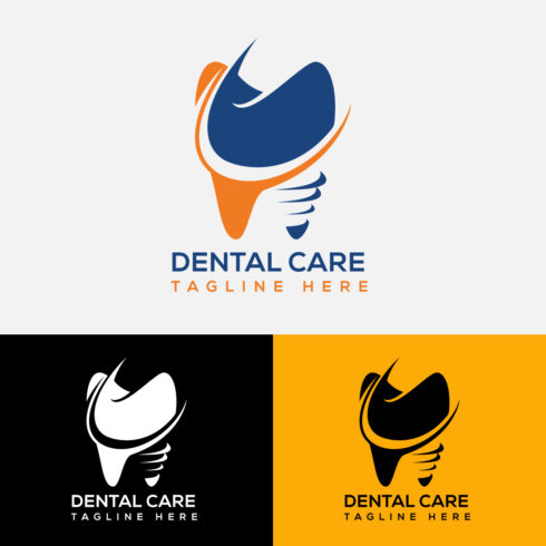 Collection of images of wonderful logos in the form of a tooth shape.