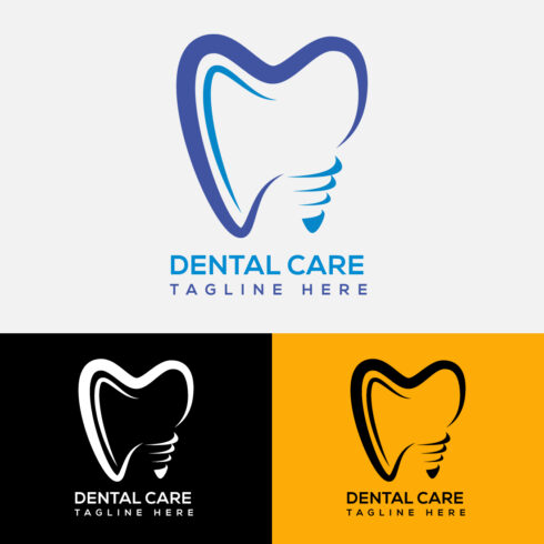 Set of images of gorgeous tooth shape logos.