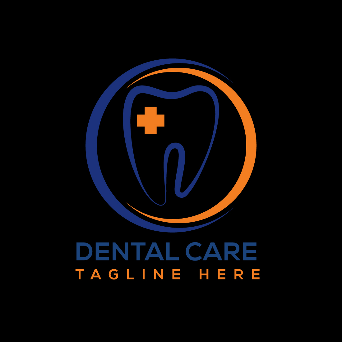 Image of a wonderful logo in the shape of a tooth on a black background.