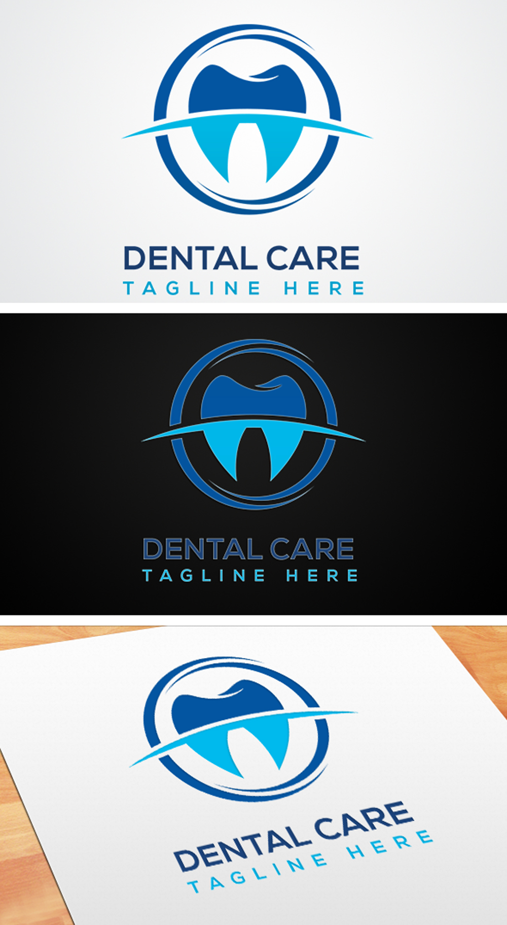 A set of images of gorgeous tooth shape logos.