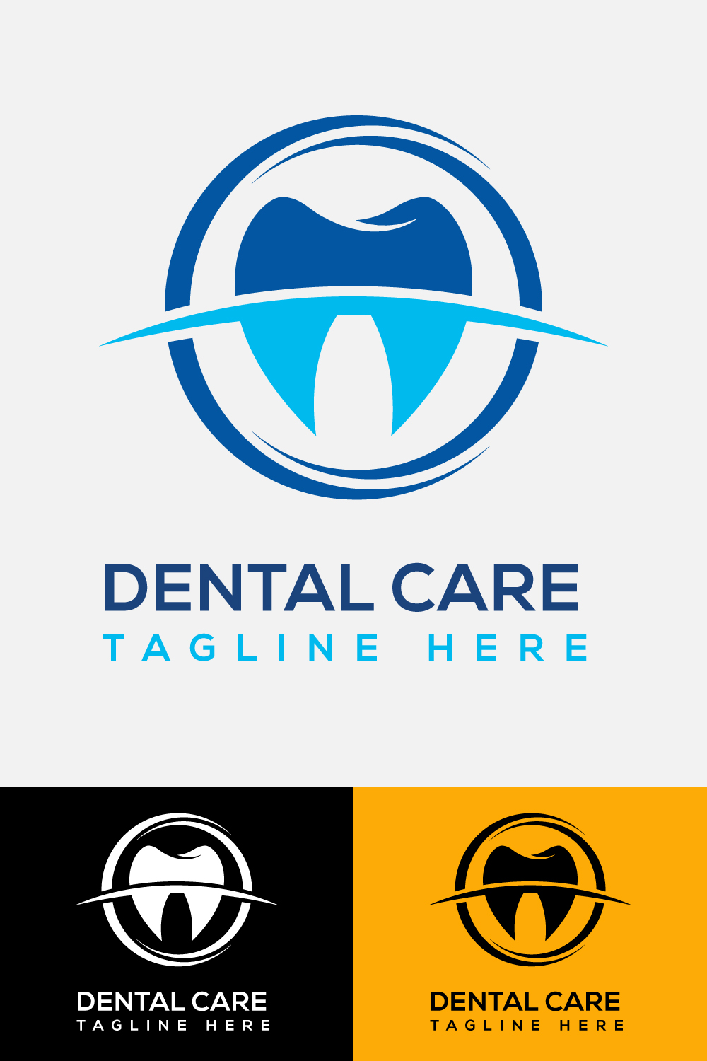 Collection of images of beautiful logos in the form of a tooth shape.