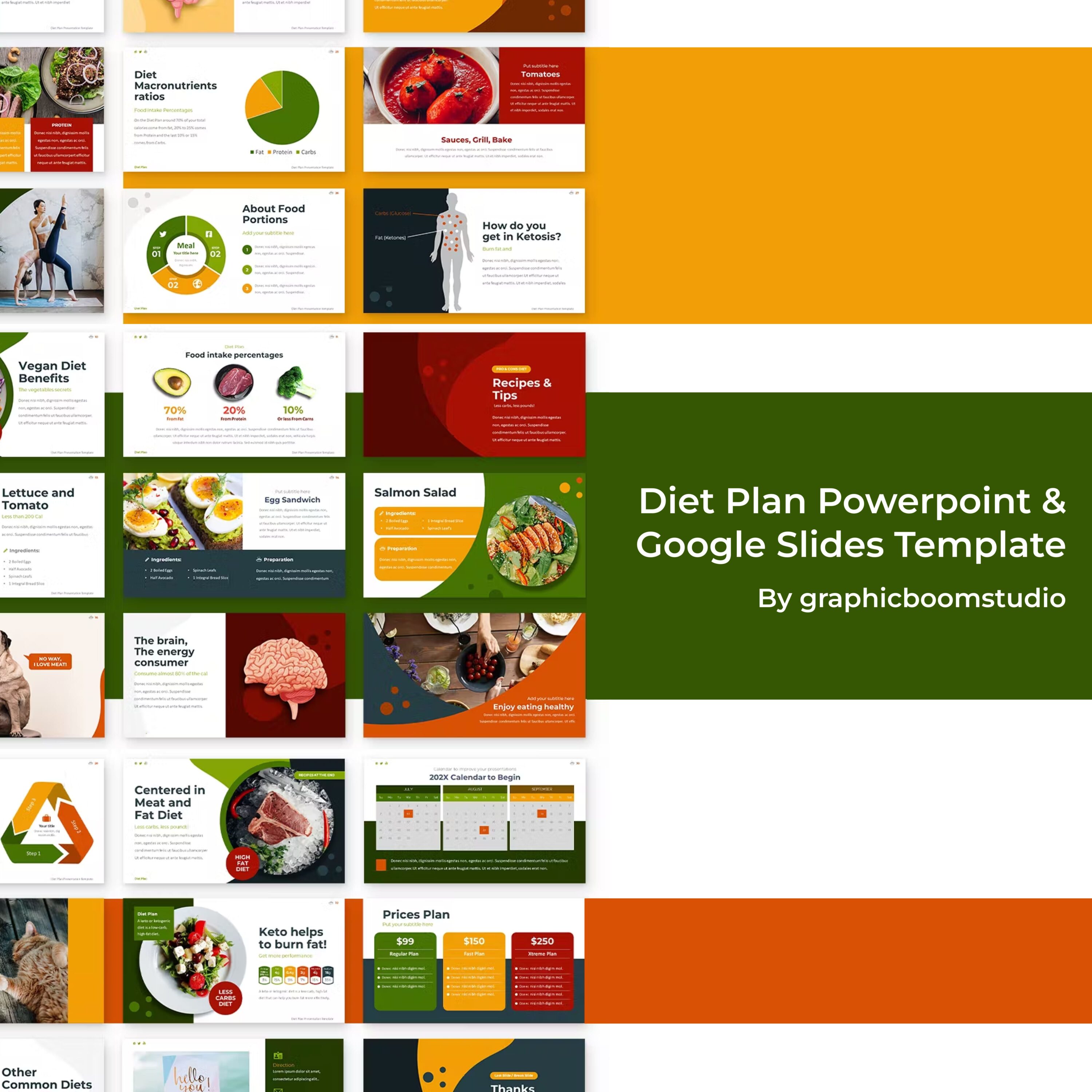 Diet Plan Powerpoint & Google Slides Template - main image preview.